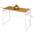 Costway Engineered Wood Folding Computer Desk with 6 Hooks in Natural