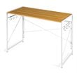 Costway Engineered Wood Folding Computer Desk with 6 Hooks in Natural