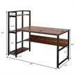 Costway Wood Multifunctional Computer Desk with 4-tier Storage shelves in Walnut