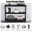Costway 3-Tier X-Design Bookshelf Sofa Side Accent Console Table in Black