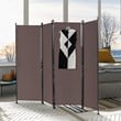 Costway 4-panel Fabric and Steel Folding Room Divider with Steel Frame in Brown