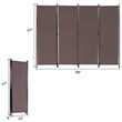 Costway 4-panel Fabric and Steel Folding Room Divider with Steel Frame in Brown
