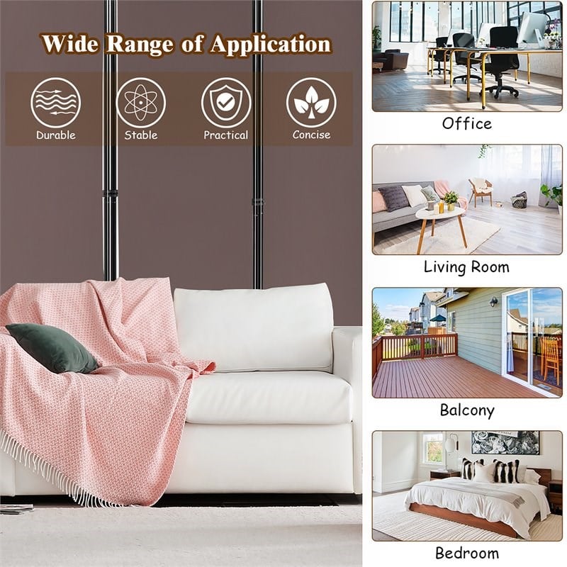 Costway 4-panel Fabric and Steel Folding Room Divider with Steel Frame in Brown