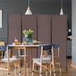 Costway 4-panel Fabric and Steel Folding Room Divider with Steel Frame in Brown