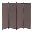 Costway 4-panel Fabric and Steel Folding Room Divider with Steel Frame in Brown