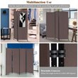 Costway 4-panel Fabric and Steel Folding Room Divider with Steel Frame in Brown