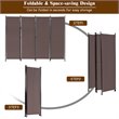 Costway 4-panel Fabric and Steel Folding Room Divider with Steel Frame in Brown