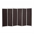 Costway 6-panel Fabric and Steel Folding Room Divider with Steel Frame in Brown