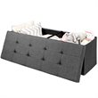Costway Fabric and MDF Folding Storage Bench with Metal Divider in Dark Gray