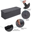 Costway Fabric and MDF Folding Storage Bench with Metal Divider in Dark Gray