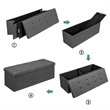 Costway Fabric and MDF Folding Storage Bench with Metal Divider in Dark Gray