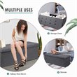 Costway Fabric and MDF Folding Storage Bench with Metal Divider in Dark Gray