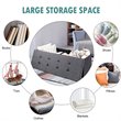 Costway Fabric and MDF Folding Storage Bench with Metal Divider in Dark Gray
