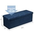 Costway Fabric and MDF Folding Storage Bench with Metal Divider in Navy