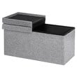 Costway 30'' Folding Storage Ottoman with Lift Top/Bedroom Bench in Light Gray