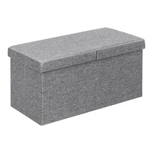 Costway 30'' Folding Storage Ottoman with Lift Top/Bedroom Bench in Light Gray