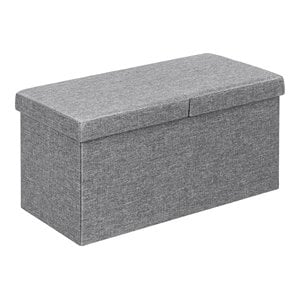 costway 30'' folding storage ottoman with lift top/bedroom bench in light gray