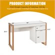 Costway Contemporary Engineered Wood Computer Desk with Drawers in Natural