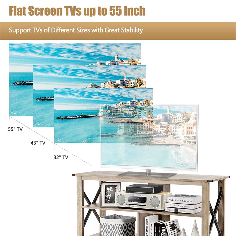 Costway Engineered Wood TV Stand for TV's up to 55