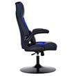 Costway PVC and Sponge Adjustable Height Swivel Rocking Gaming Chair in Blue