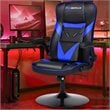 Costway PVC and Sponge Adjustable Height Swivel Rocking Gaming Chair in Blue