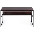 Costway 55'' Engineered Wood Computer Desk with Storage Shelf in Coffee