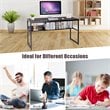 Costway 55'' Engineered Wood Computer Desk with Storage Shelf in Coffee