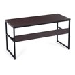 Costway 55'' Engineered Wood Computer Desk with Storage Shelf in Coffee