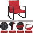 Costway Rattan Outdoor Rocker Chair Glider Wicker Rocking Chair in Red