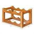 Costway 2-Tier Rubber Wood Wine Rack 6 Bottles Wine Display Holder in Natural