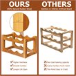 Costway 2-Tier Rubber Wood Wine Rack 6 Bottles Wine Display Holder in Natural