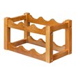 Costway 2-Tier Rubber Wood Wine Rack 6 Bottles Wine Display Holder in Natural