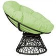 Costway Rattan Papasan Ergonomic Chair with Swivel Soft Cushion in Green