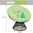 Costway Rattan Papasan Ergonomic Chair with Swivel Soft Cushion in Green