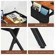 Costway Contemporary Wood Computer Desk with Drawer & Storage Bag in Walnut