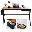 Costway Contemporary Wood Computer Desk with Drawer & Storage Bag in Walnut