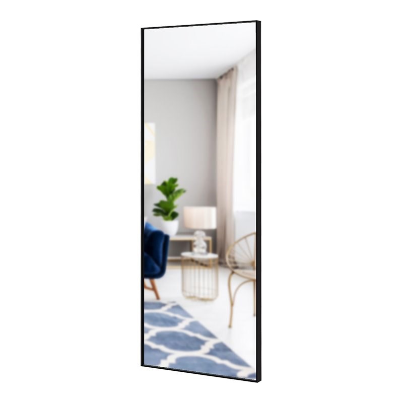 Costway 59'' Full Body Aluminum Frame Leaning Hanging Dressing Mirror in Black