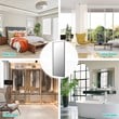 Costway 59'' Full Body Aluminum Frame Leaning Hanging Dressing Mirror in Black