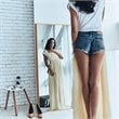 Costway 59'' Full Body Aluminum Frame Leaning Hanging Dressing Mirror in Gold