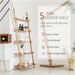 Costway 5-Tier Storage Display Plant Stand Ladder Bookshelf in Natural