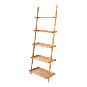 Costway 5-Tier Storage Display Plant Stand Ladder Bookshelf in Natural