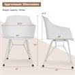 Costway Plastic and Iron Dining Chair with Curved Backrest in White (Set of 2)