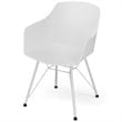 Costway Plastic and Iron Dining Chair with Curved Backrest in White (Set of 2)