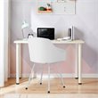 Costway Plastic and Iron Dining Chair with Curved Backrest in White (Set of 2)