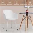 Costway Plastic and Iron Dining Chair with Curved Backrest in White (Set of 2)
