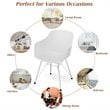 Costway Plastic and Iron Dining Chair with Curved Backrest in White (Set of 2)