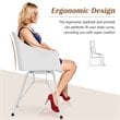 Costway Plastic and Iron Dining Chair with Curved Backrest in White (Set of 2)