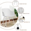 Costway Plastic and Iron Dining Chair with Curved Backrest in White (Set of 2)