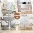 Costway Plastic and Iron Dining Chair with Curved Backrest in White (Set of 2)