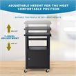 Costway Iron Adjustable Mobile AV Presentation Cart w/ Locked Cabinet in Black